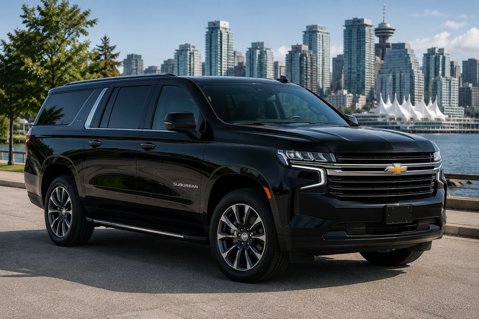 Black luxury SUV for private Vancouver transportation